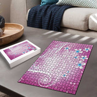 Polynesian Jellyfish Puzzle With Plumeria Pink LT05 - Polynesian Pride