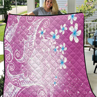 Polynesian Jellyfish Quilt With Plumeria Pink LT05 Pink - Polynesian Pride