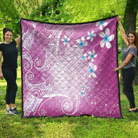 Polynesian Jellyfish Quilt With Plumeria Pink LT05 - Polynesian Pride