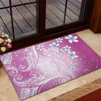 Polynesian Jellyfish Rubber Doormat With Plumeria Pink LT05 - Polynesian Pride