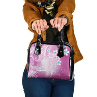 Polynesian Jellyfish Shoulder Handbag With Plumeria Pink LT05 One Size Pink - Polynesian Pride