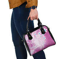 Polynesian Jellyfish Shoulder Handbag With Plumeria Pink LT05 - Polynesian Pride