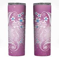 Polynesian Jellyfish Skinny Tumbler With Plumeria Pink LT05 Pink - Polynesian Pride