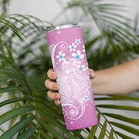 Polynesian Jellyfish Skinny Tumbler With Plumeria Pink LT05 - Polynesian Pride