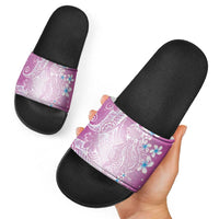 Polynesian Jellyfish Slide Sandals With Plumeria Pink LT05 - Polynesian Pride