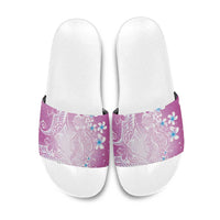 Polynesian Jellyfish Slide Sandals With Plumeria Pink LT05 Pink - Polynesian Pride