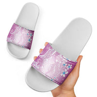 Polynesian Jellyfish Slide Sandals With Plumeria Pink LT05 - Polynesian Pride
