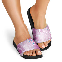 Polynesian Jellyfish Slide Sandals With Plumeria Pink LT05 - Polynesian Pride