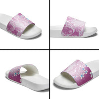 Polynesian Jellyfish Slide Sandals With Plumeria Pink LT05 - Polynesian Pride