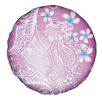 Polynesian Jellyfish Spare Tire Cover With Plumeria Pink LT05 - Polynesian Pride