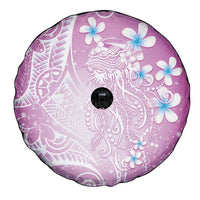 Polynesian Jellyfish Spare Tire Cover With Plumeria Pink LT05 - Polynesian Pride