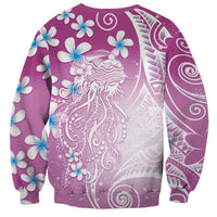 Polynesian Jellyfish Sweatshirt With Plumeria Pink LT05 - Polynesian Pride