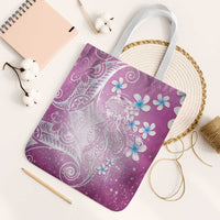Polynesian Jellyfish Tote Bag With Plumeria Pink LT05 White Strap One Size Pink - Polynesian Pride