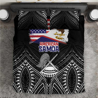 American Samoa Flag Day Bedding Set Bald Eagle With Polynesian Pattern