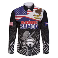 American Samoa Flag Day Family Matching Mermaid Dress and Hawaiian Shirt Bald Eagle With Polynesian Pattern