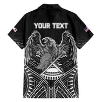 American Samoa Flag Day Family Matching Summer Maxi Dress and Hawaiian Shirt Bald Eagle With Polynesian Pattern