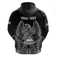 American Samoa Flag Day Hoodie Bald Eagle With Polynesian Pattern