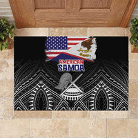 American Samoa Flag Day Rubber Doormat Bald Eagle With Polynesian Pattern