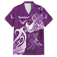 Personalised Fibromyalgia Awareness Hawaiian Shirt Polynesian Purple Ribbon LT05 Purple - Polynesian Pride