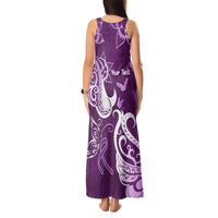 Personalised Fibromyalgia Awareness Tank Maxi Dress Polynesian Purple Ribbon LT05 - Polynesian Pride