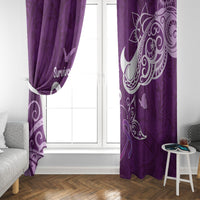 Fibromyalgia Awareness Window Curtain Polynesian Purple Ribbon