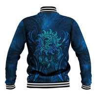 New Zealand Dream Catcher Baseball Jacket Maori Koru Pattern Blue Version LT05 - Polynesian Pride