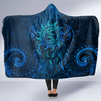 New Zealand Dream Catcher Hooded Blanket Maori Koru Pattern Blue Version LT05 - Polynesian Pride