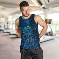 New Zealand Dream Catcher Men Tank Top Maori Koru Pattern Blue Version LT05 Blue - Polynesian Pride