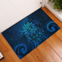 New Zealand Dream Catcher Rubber Doormat Maori Koru Pattern Blue Version LT05 Blue - Polynesian Pride