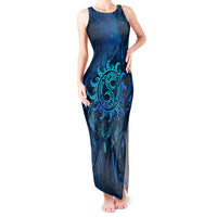 New Zealand Dream Catcher Tank Maxi Dress Maori Koru Pattern Blue Version LT05 Women Blue - Polynesian Pride