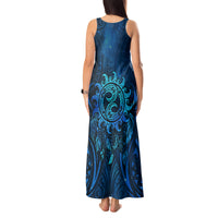 New Zealand Dream Catcher Tank Maxi Dress Maori Koru Pattern Blue Version LT05 - Polynesian Pride