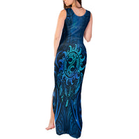 New Zealand Dream Catcher Tank Maxi Dress Maori Koru Pattern Blue Version LT05 - Polynesian Pride