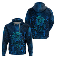 New Zealand Dream Catcher Zip Hoodie Maori Koru Pattern Blue Version
