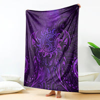 New Zealand Dream Catcher Blanket Maori Koru Pattern Purple Version LT05 - Polynesian Pride