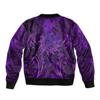 New Zealand Dream Catcher Bomber Jacket Maori Koru Pattern Purple Version LT05 - Polynesian Pride