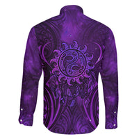 New Zealand Dream Catcher Family Matching Off Shoulder Short Dress and Hawaiian Shirt Maori Koru Pattern Purple Version