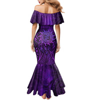 New Zealand Dream Catcher Mermaid Dress Maori Koru Pattern Purple Version LT05 - Polynesian Pride