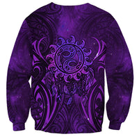New Zealand Dream Catcher Sweatshirt Maori Koru Pattern Purple Version LT05 - Polynesian Pride