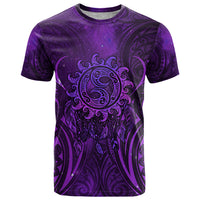 New Zealand Dream Catcher T Shirt Maori Koru Pattern Purple Version