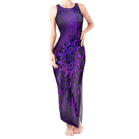 New Zealand Dream Catcher Tank Maxi Dress Maori Koru Pattern Purple Version LT05 Women Purple - Polynesian Pride