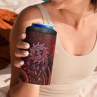 New Zealand Dream Catcher 4 in 1 Can Cooler Tumbler Maori Koru Pattern Red Version