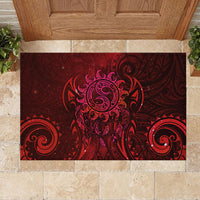 New Zealand Dream Catcher Rubber Doormat Maori Koru Pattern Red Version LT05 - Polynesian Pride