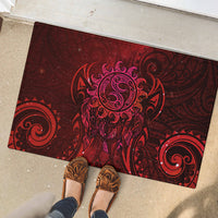 New Zealand Dream Catcher Rubber Doormat Maori Koru Pattern Red Version LT05 - Polynesian Pride