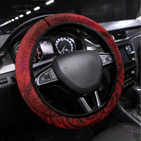 New Zealand Dream Catcher Steering Wheel Cover Maori Koru Pattern Red Version LT05 Universal Fit Red - Polynesian Pride