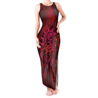 New Zealand Dream Catcher Tank Maxi Dress Maori Koru Pattern Red Version LT05 Women Red - Polynesian Pride