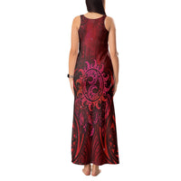 New Zealand Dream Catcher Tank Maxi Dress Maori Koru Pattern Red Version LT05 - Polynesian Pride