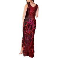 New Zealand Dream Catcher Tank Maxi Dress Maori Koru Pattern Red Version LT05 - Polynesian Pride