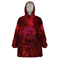 New Zealand Dream Catcher Wearable Blanket Hoodie Maori Koru Pattern Red Version LT05 One Size Red - Polynesian Pride
