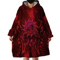 New Zealand Dream Catcher Wearable Blanket Hoodie Maori Koru Pattern Red Version LT05 - Polynesian Pride