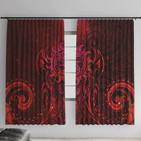 New Zealand Dream Catcher Window Curtain Maori Koru Pattern Red Version LT05 With Hooks Red - Polynesian Pride
